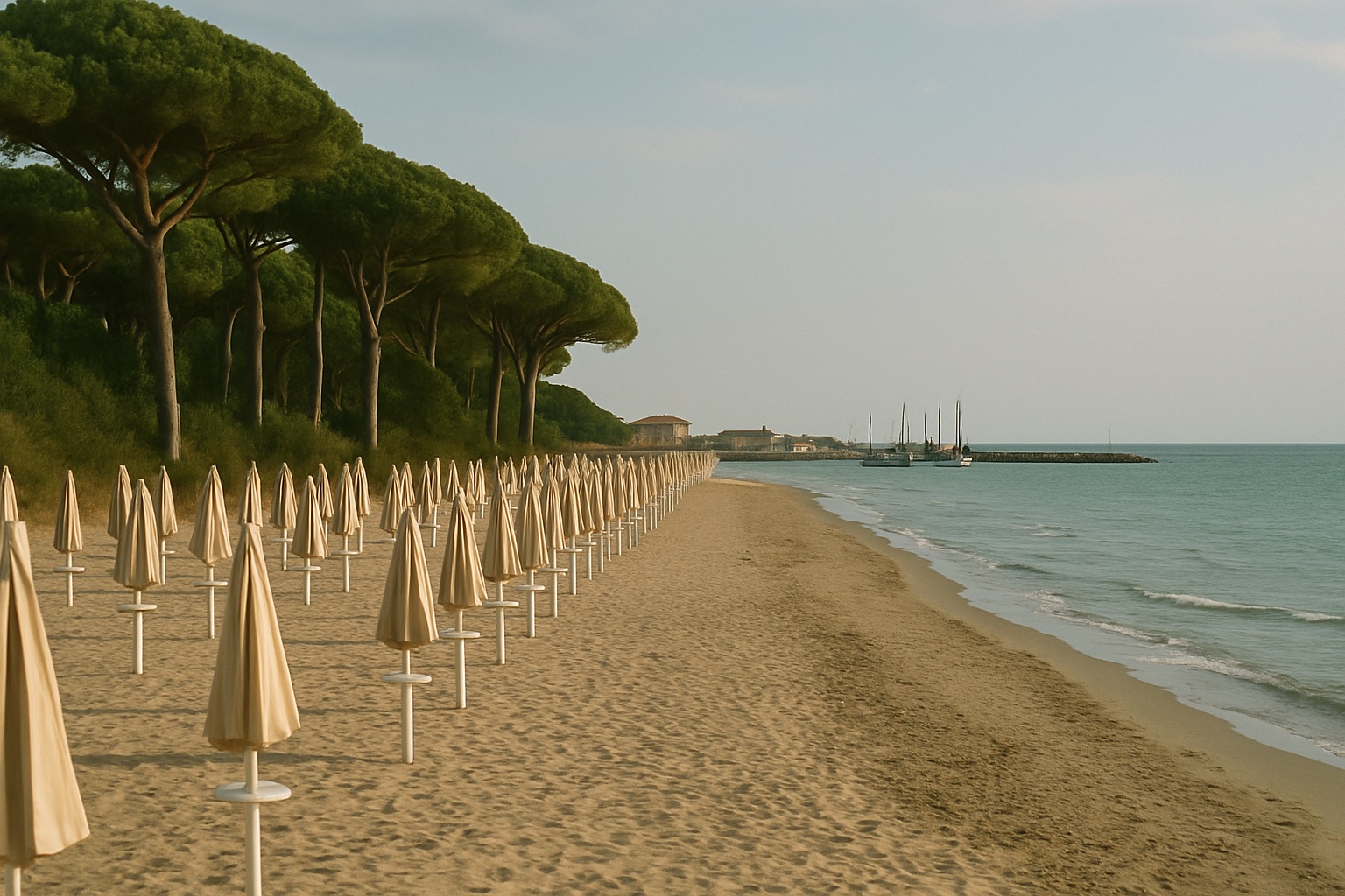Landschaft der Region Adria-Riviera – Symbolbild für Camping