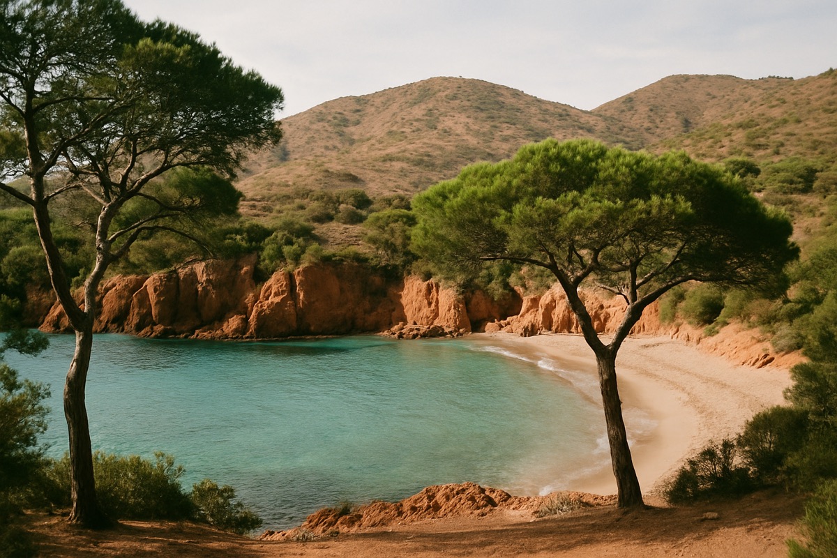 Landschaft der Region Côte d'Azur – Symbolbild für Camping