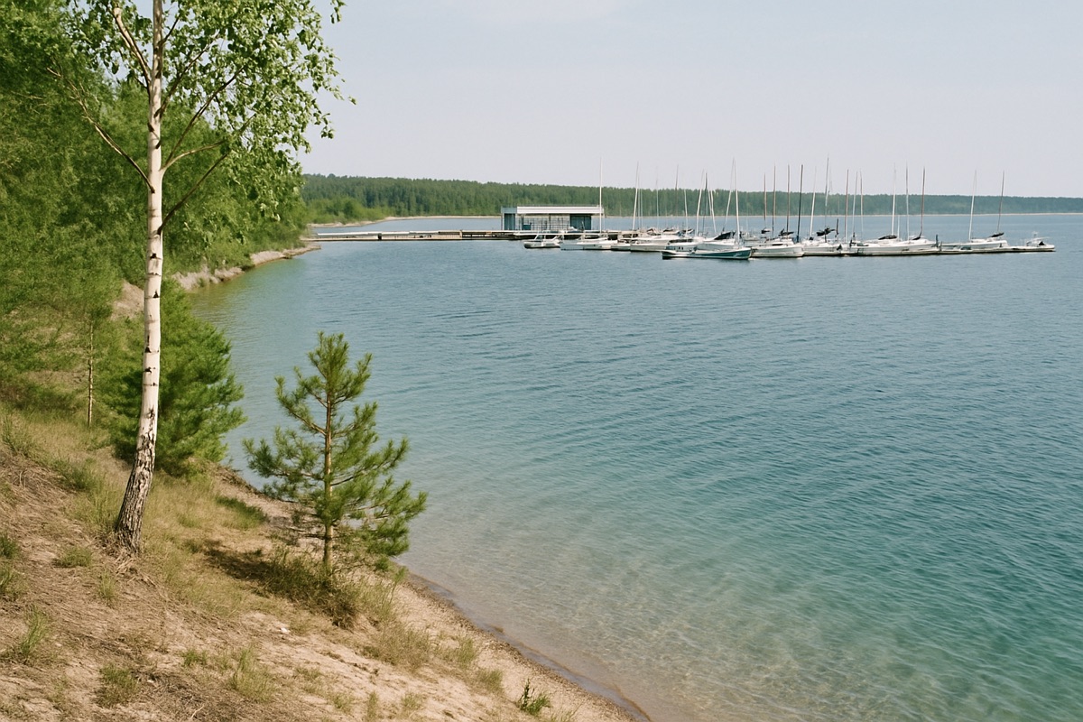 Landschaft der Region Lausitzer Seenland – Symbolbild für Camping