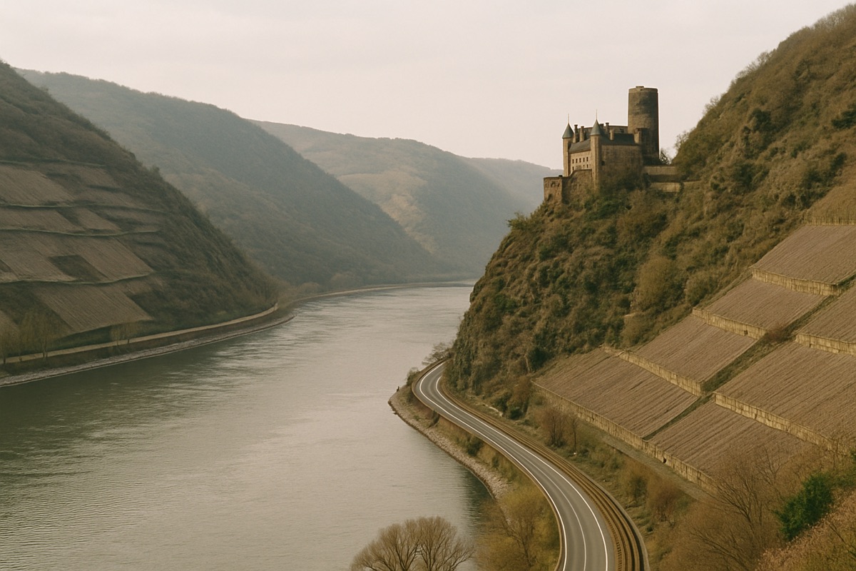 Landschaft der Region Mittelrhein / Loreley – Symbolbild für Camping