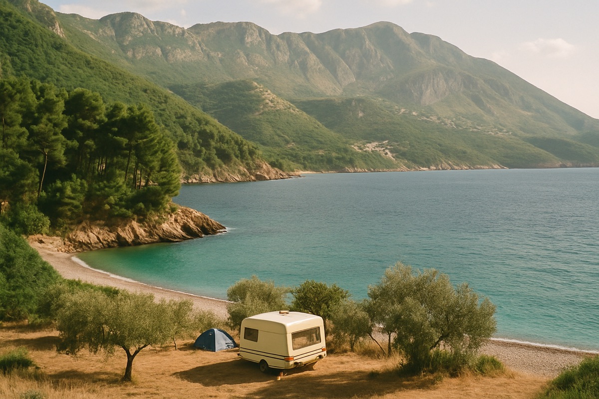 Landschaft der Region Montenegrinische Küste – Symbolbild für Camping