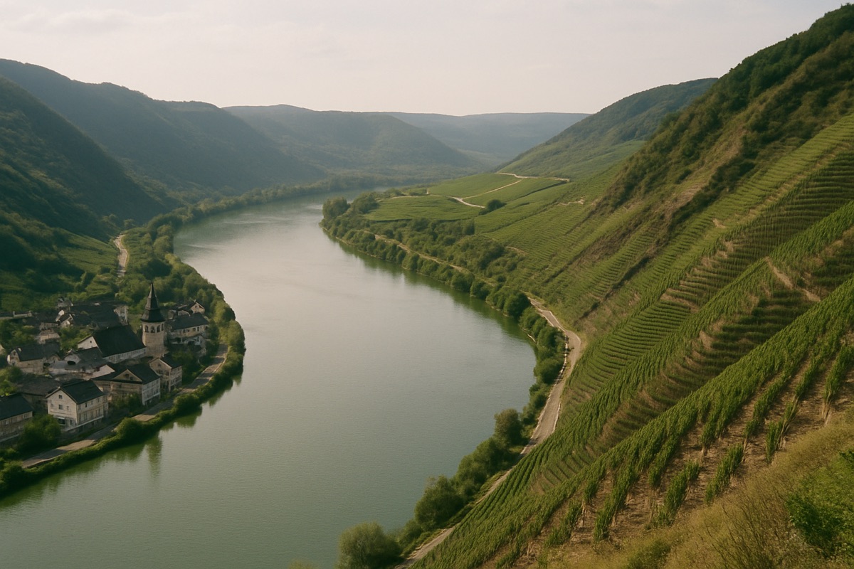 Landschaft der Region Mosel – Symbolbild für Camping