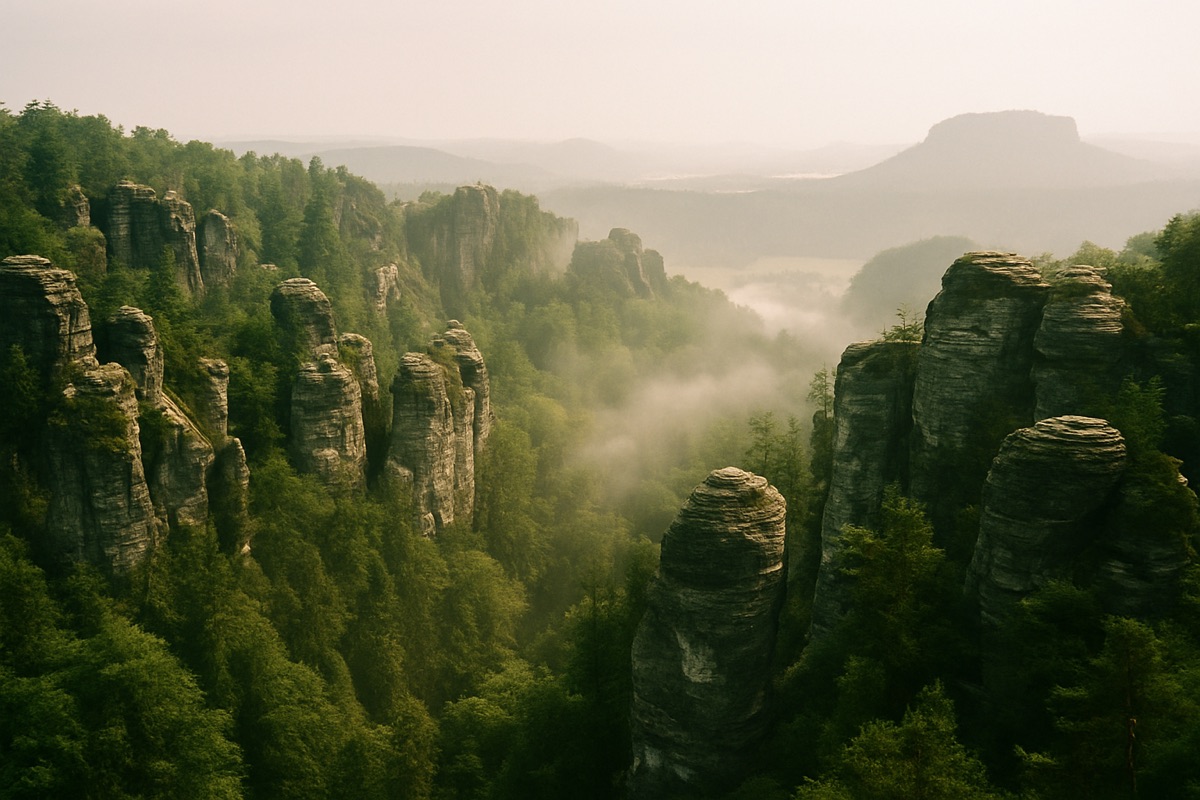 Landschaft der Region Sächsische Schweiz – Symbolbild für Camping