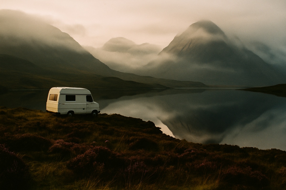 Landschaft der Region Schottische Highlands & Isle of Skye – Symbolbild für Camping