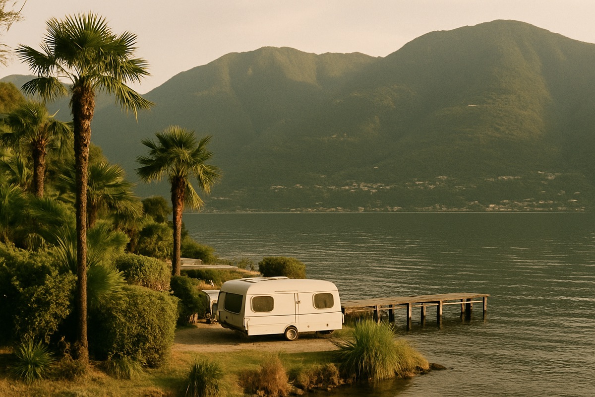Landschaft der Region Tessin – Symbolbild für Camping