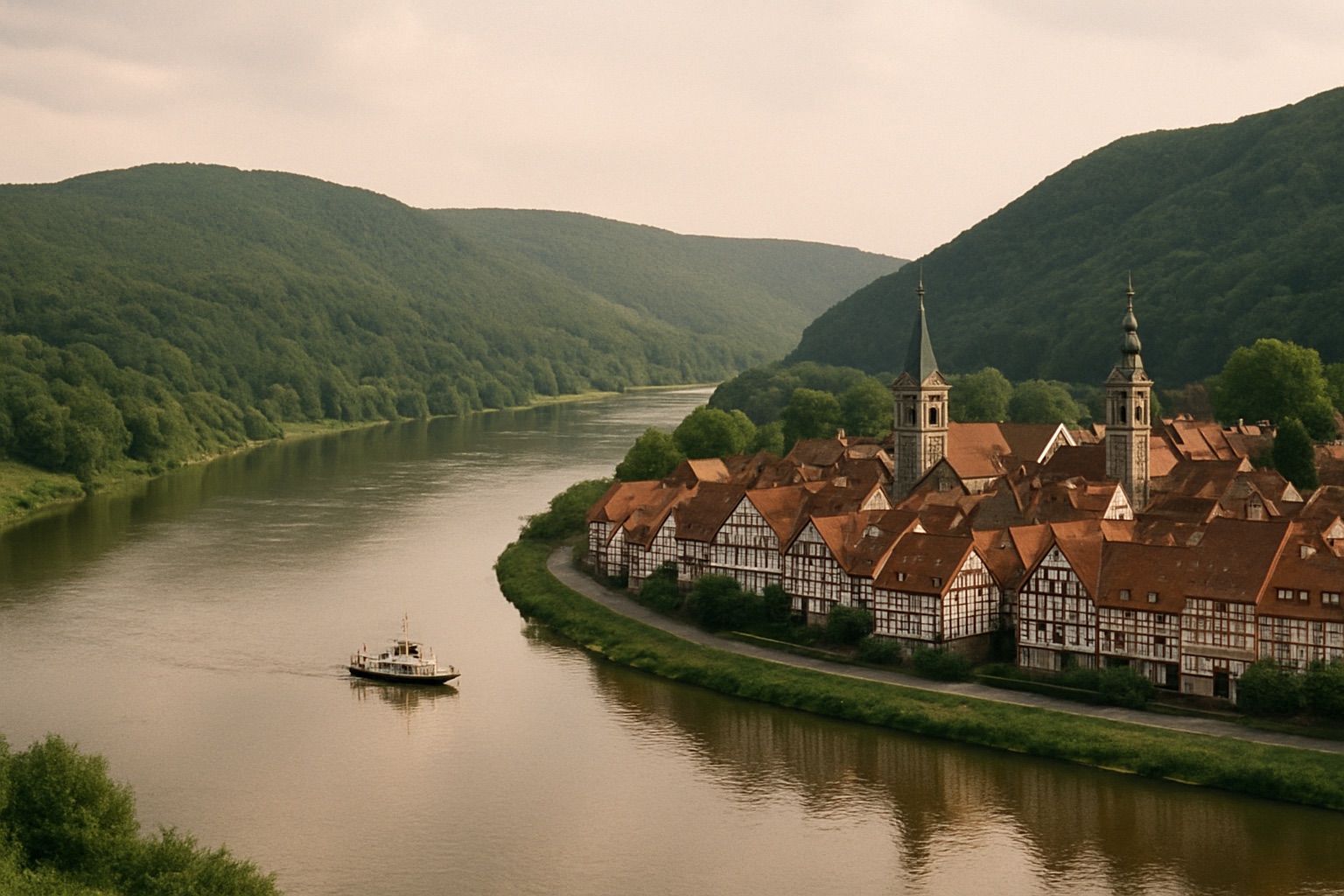 Landschaft der Region Weserbergland – Symbolbild für Camping